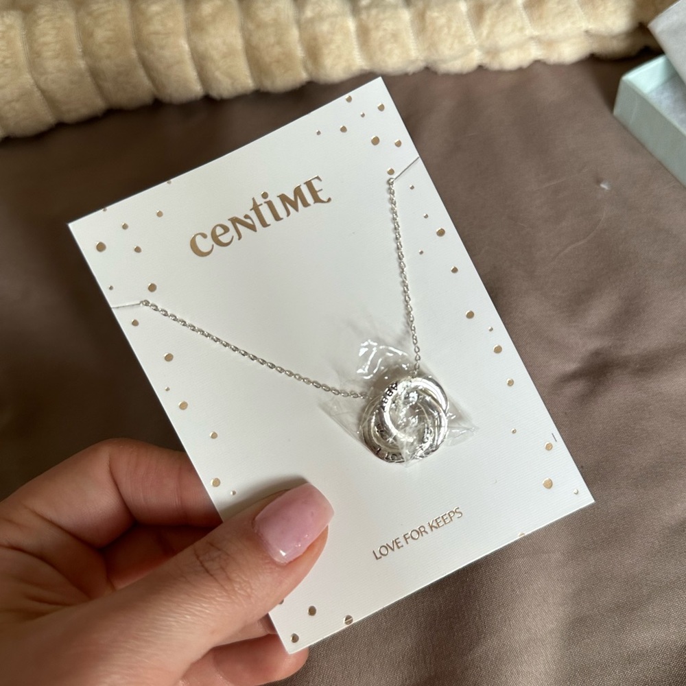 Sterling silver customized eternity necklace I LOVE YOU FOREVER ABBY - Picture 7 of 8